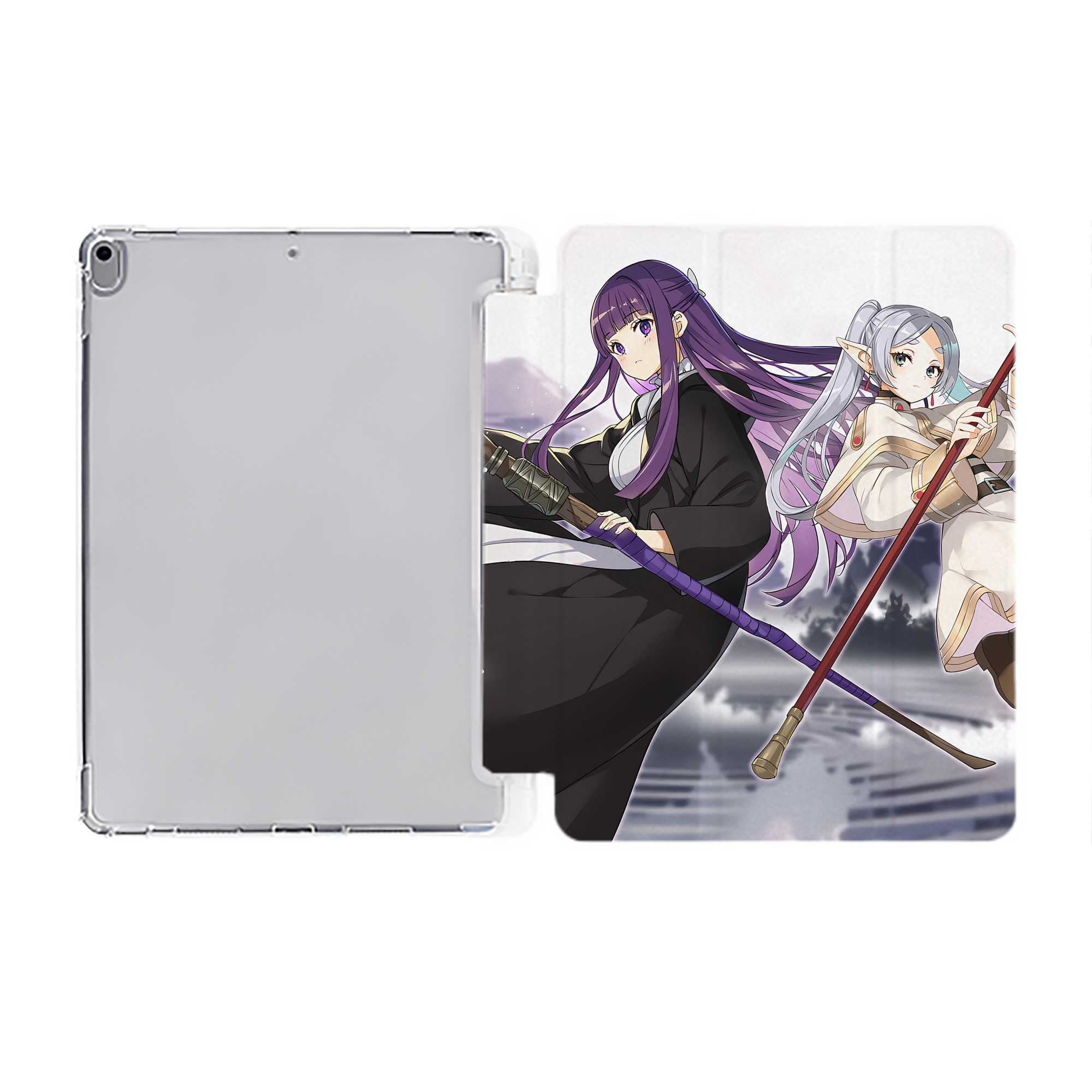 （画像用） 葬送のフリーレン Frieren IPad ケース ペン収納付き 三つ折りスタンド PUレザー×シリコン 対応機種9.5/10.5/10.9インチ